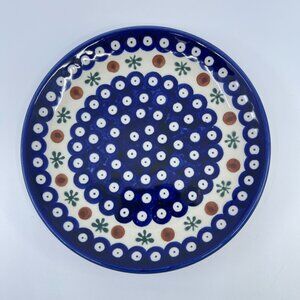 vintage boleslawiec polish pottery dessert plate "nature" pattern handcrafted